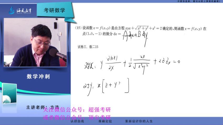 2023考研数学：方浩数学冲刺串讲密训 百度网盘(13.73G)